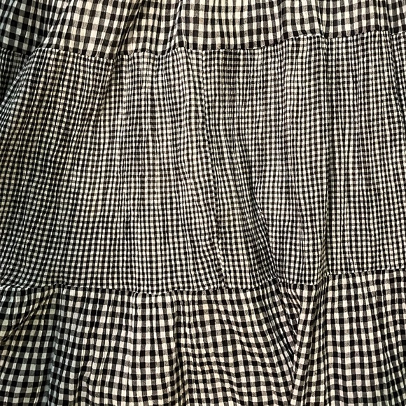 Chaps Black and White Muti different bands of Checkered A-Line, Maxi Skirt. - Picture 4 of 7
